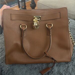 Michael Kors Brown Leather Large Hamilton Tote